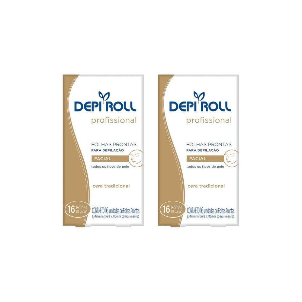 Depilatorio Depiroll Folha Facial Com 16 Tradicional - 2Un