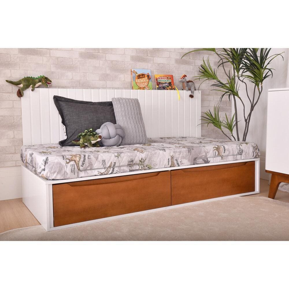 Cama Solteiro Multimóveis CR40013 Branco Acetinado/Me