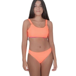 Biquini Cropped Argolas Proteção Solar UV 50 Amarração Praia