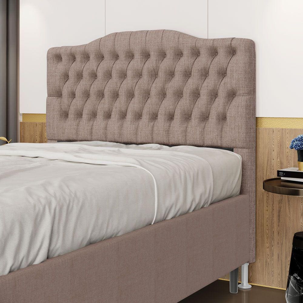 Cabeceira Pollux 195 / N-042 Linho Marrom Aradecor