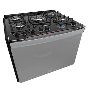 Fogão de Embutir 5 Bocas Preto com Frente Espelhada e Timer Digital Dako Diplomata Grill Style Bivolt