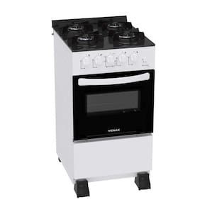 Fogao a Gás 4 Bocas Picasso Line Branco Automático Mesa de Vidro - Venax
