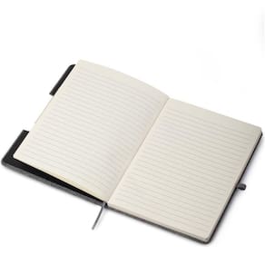 Caderno Capa Dura com Suporte de Caneta e Elástico Azul