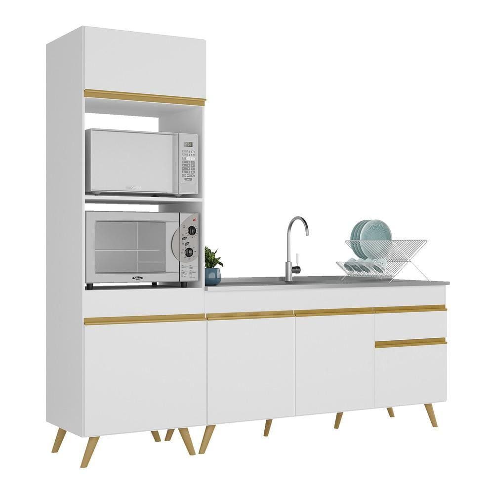 Armário de Cozinha Compacta 212cm Veneza Multimóveis V2078
