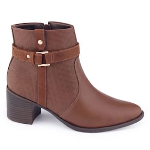 Bota Feminina Comfortflex cano baixo 23-92302 ziper salt 5cm