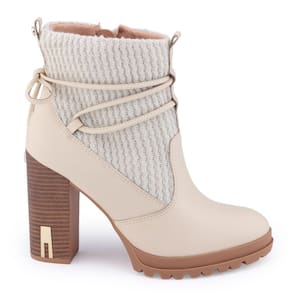 Bota Feminina Ramarim 23-60104 Salto alto tratorado cadarço