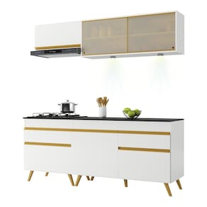 Armário de Cozinha Compacta 190cm com Leds Veneza Up Multimóveis V2031