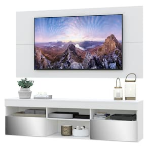 Rack com Painel TV 65" Suspenso com Espelho Londres Multimóveis V3341