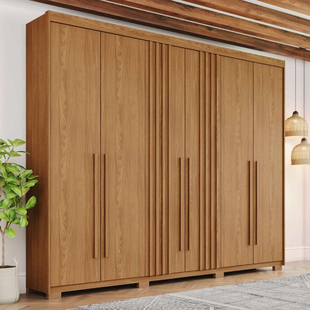 Guarda-roupa Casal 6 Portas 4 Gavetas Nathaniel Espresso Móveis Marrom