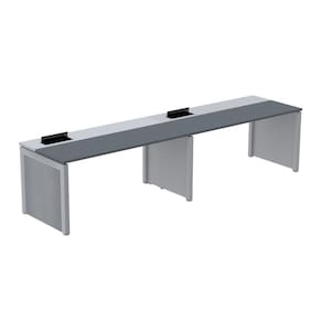 Mesa de Plataforma Simples para 2 Pessoas Corporativa 140x792/2p Pscpp140/792/2p Grafito/Cinza