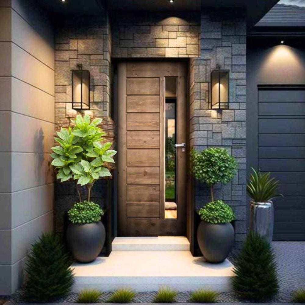 Folha de Porta de Madeira 210x82cm Bbv Eco Uniportas Natural