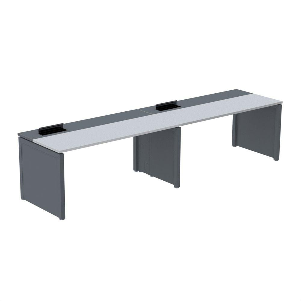 Mesa de Plataforma Simples para 2 Pessoas Corporativa 120x792/2p Pscpp120/792/2p Cinza/Grafito