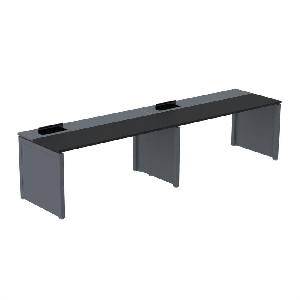 Mesa de Plataforma Simples para 2 Pessoas Corporativa 160x792/2p Pscpp160/792/2p Preto/Grafito