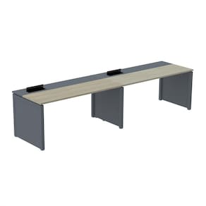 Mesa de Plataforma Simples para 2 Pessoas Corporativa 120x792/2p Pscpp120/792/2p Nogueira Casablanca/Grafito