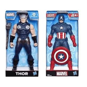 Kit Bonecos Vingadores Thor e Capitão América Marvel Hasbro