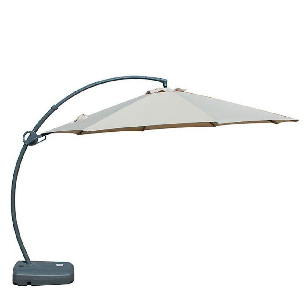 Ombrelone Lateral Barbados Rivattis 350 Cm Em Alumínio Com Base Capa Em Poliéster Cru
