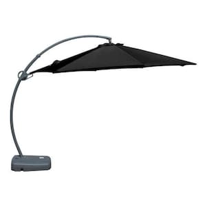 Ombrelone Lateral Barbados Rivattis 350 Cm Em Alumínio Com Base Capa Em Poliéster Preto