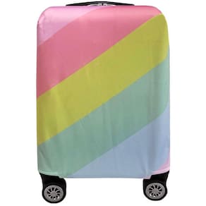 Capa Para Mala De Viagem Bordo 10kg Protetora Skinbag Listrada Tons Pastel Impermeável 55x35x25 ColoriCasa