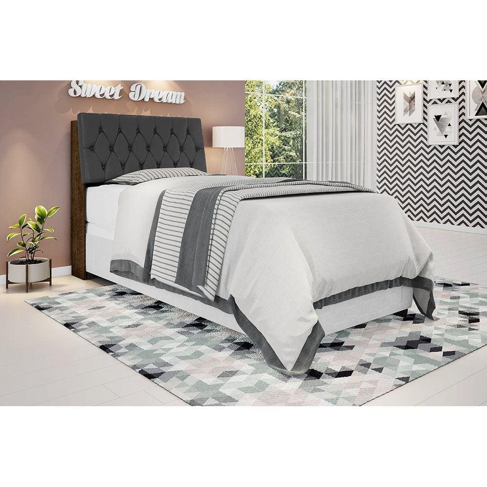 Cabeceira Box Solteiro Isis Malbec com Capitonê Framar