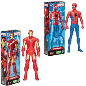 Bonecos Super Herói Homem Aranha e Homem de Ferro Expression