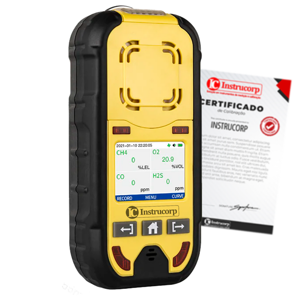 Detector Medidor Multigás 4 Gases Co H2s O2 Lel Calibrado
