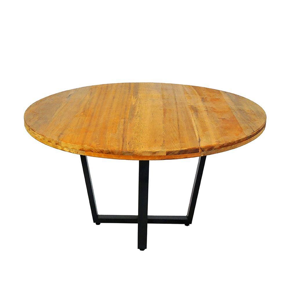 Mesa Redonda Industrial Area Gourmet Madeira Maciça 1,20m