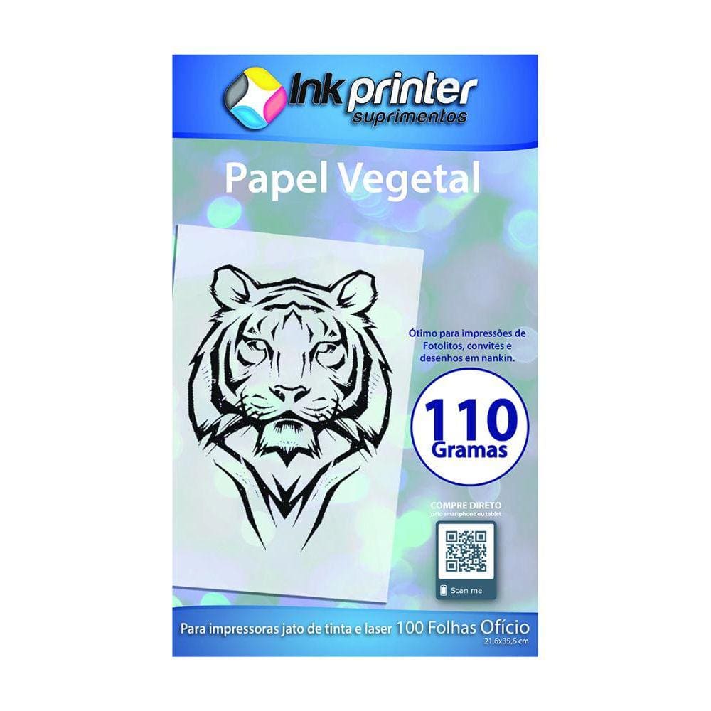 Papel Vegetal Tamanho Ofício 216 x 355mm 110gr (100 folhas)