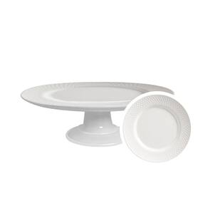 Boleira Split White Média 29Cm Em Cerâmica Alleanza