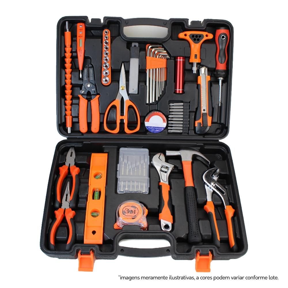 Kit Maleta Jogo de Ferramentas 51 peças Fortt Preto - KMF002-P