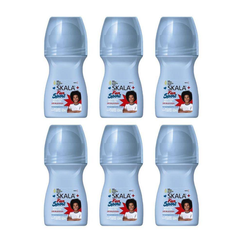 Desodorante Roll-On Skala 60Ml Kids Fun Sport - Kit Com 6Un
