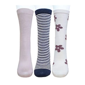 Meia Feminina 3/4 Cano Médio: Kit Com 3 Pares