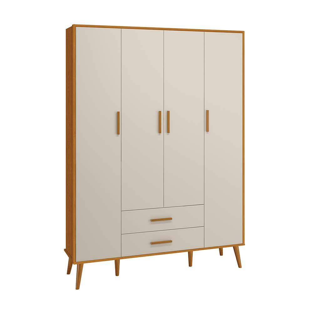 Guarda-Roupa Isis 4 Portas e 2 Gavetas – Areia Fosco e Savana
