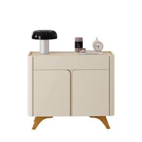 Buffet Arcus 2 Portas Off White Pés em Madeira Maciça