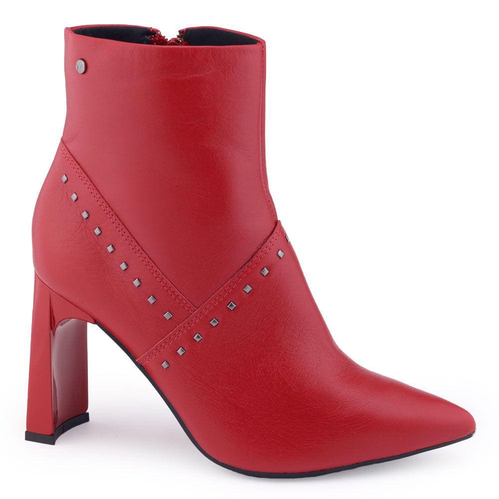 Bota Tanara T7723 Belmy Malagueta couro cano curto bico fino