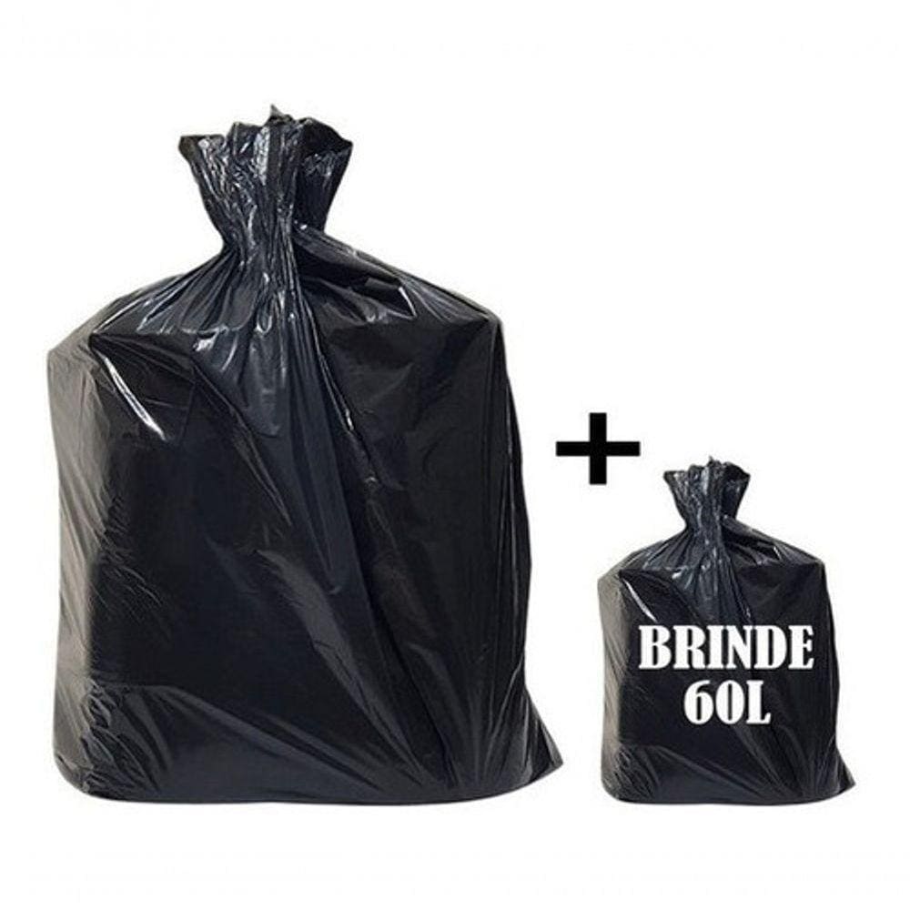 Saco De Lixo 200l Refocado Pct 100unid Menor Preco Preto