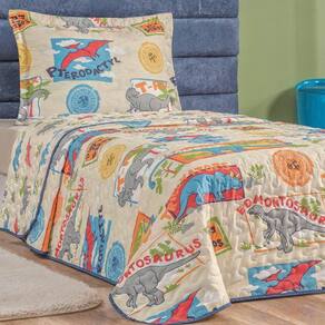 Colcha Solteiro Bouti Kids Dupla Face Estampado 2 Peças - Dino