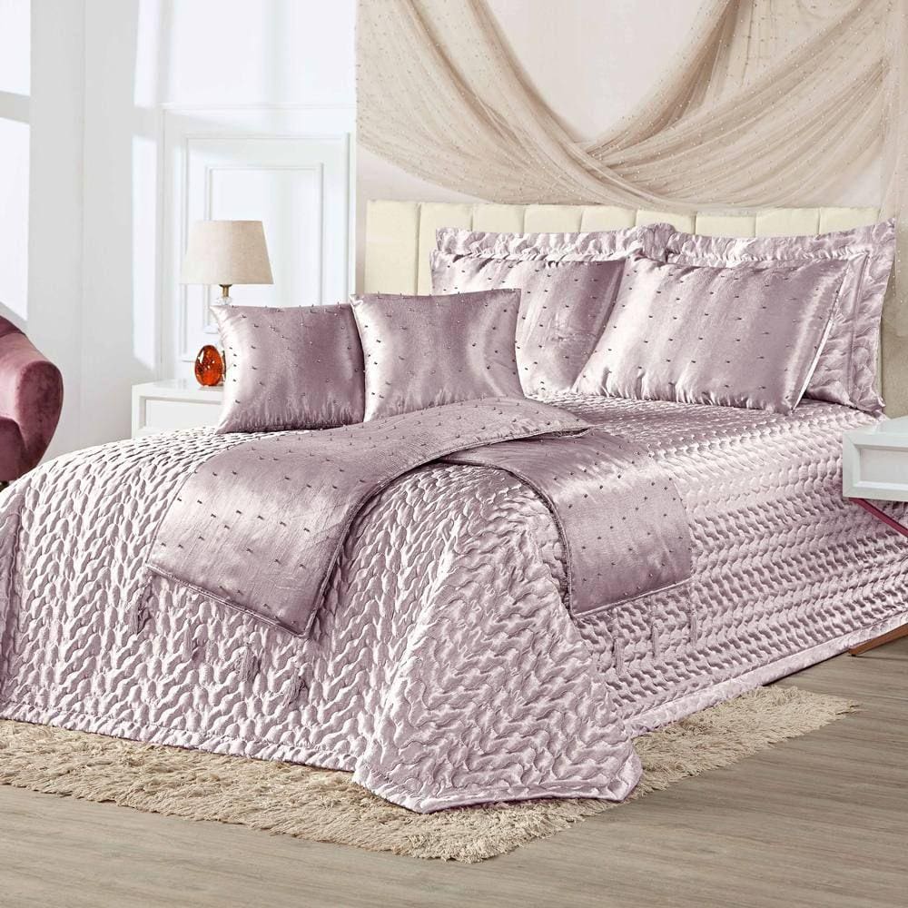 Kit Cobre Leito King Perola com Almofadas e Xale 10 Peças - Rose