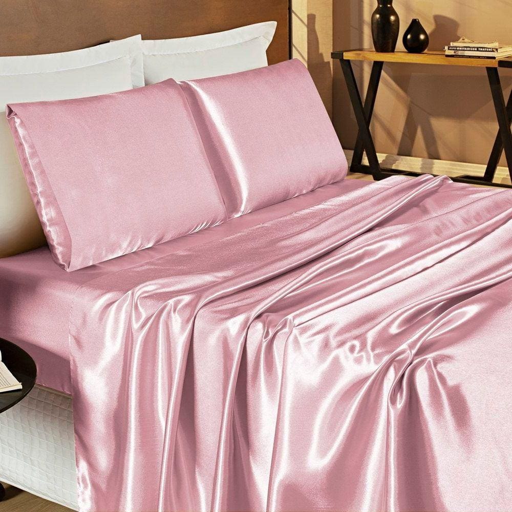 Jogo de Lençol King Romantic Cetim Charmousse 4 Peças - Rose