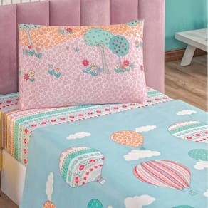 Jogo de Lençol Solteiro Bouti Kids Estampado 3 Peças - Balão