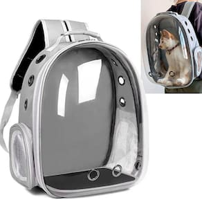 Mochila Transporte Pet Cachorro Gato Coelhos Animais Domestico Viagem Passeio Vista Panoramica Alça Ombro Ventilaçao Bolsos