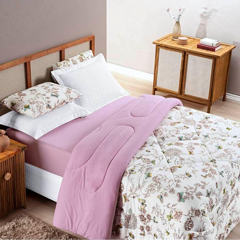 Edredom King Dupla Face Quality Malha 100% Algodão 1 Peça - Butterfly