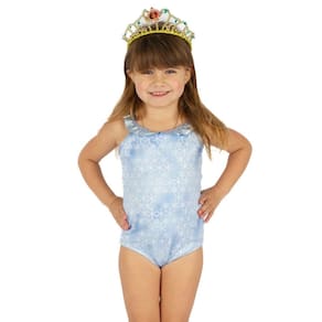 Maiô Infantil Frozen com Proteção Solar UV 50 Azul Brilho