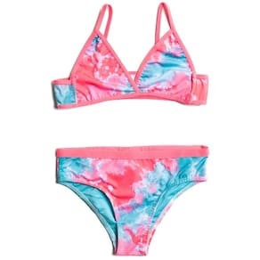 Biquíni Infantil Azul Rosa Tie Dye Viés Amarração Criança