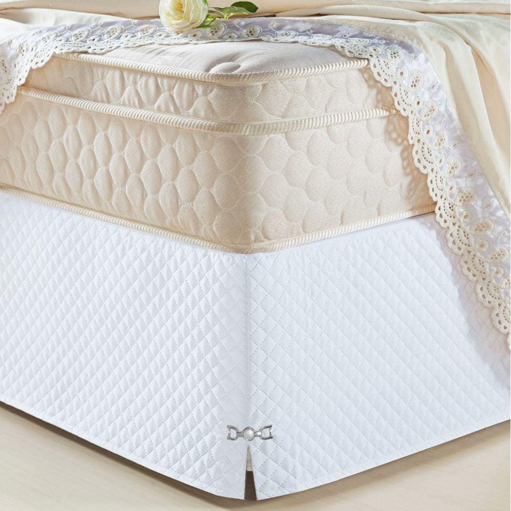 Saia Para Cama Box Solteiro Veneza 1 Peça - Branco