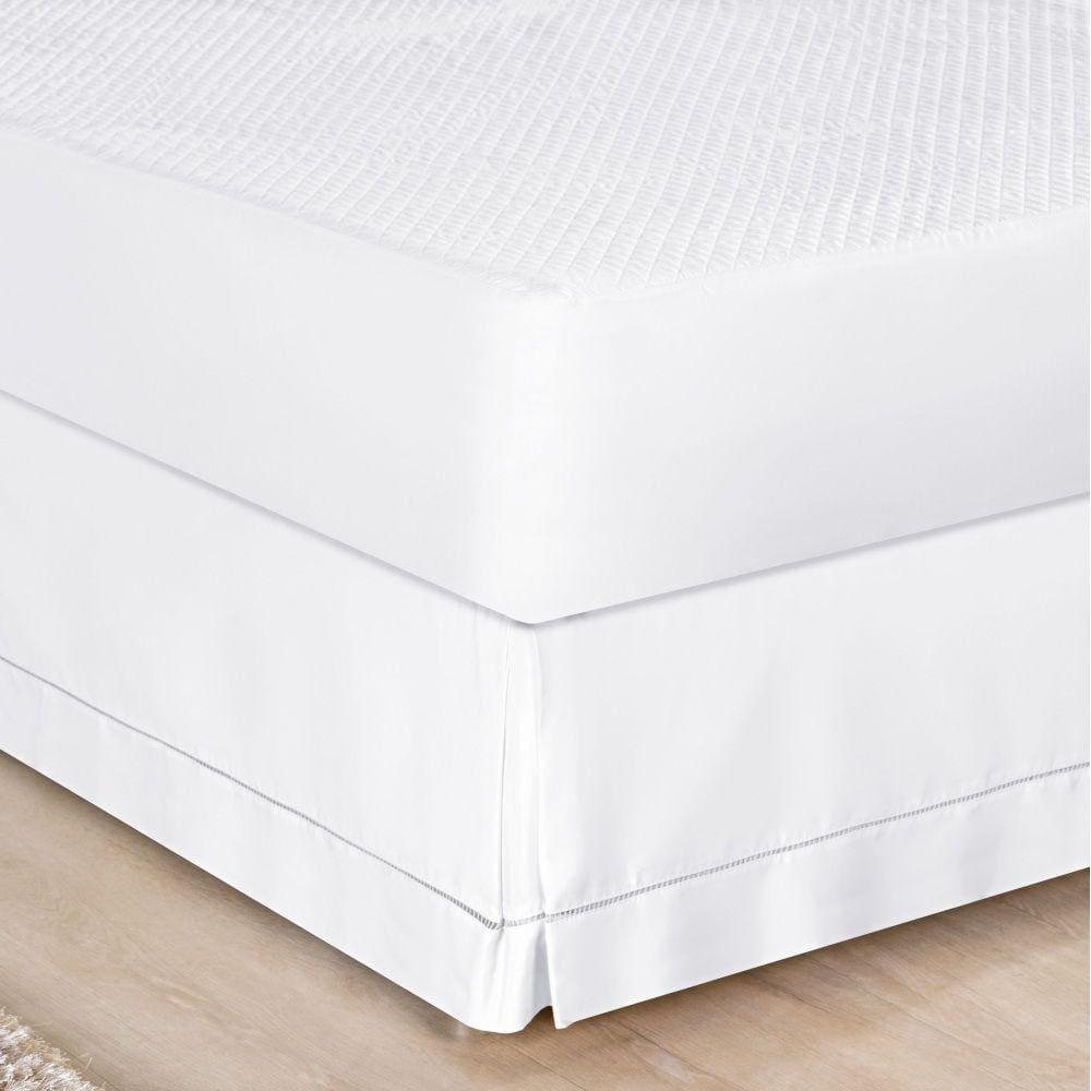 Saia Para Cama Box Queen Ponto Palito 1 Peça - Branco