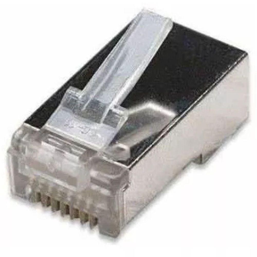Kit Com 100 Conectores Rj45 Macho, Cat6 Blindado