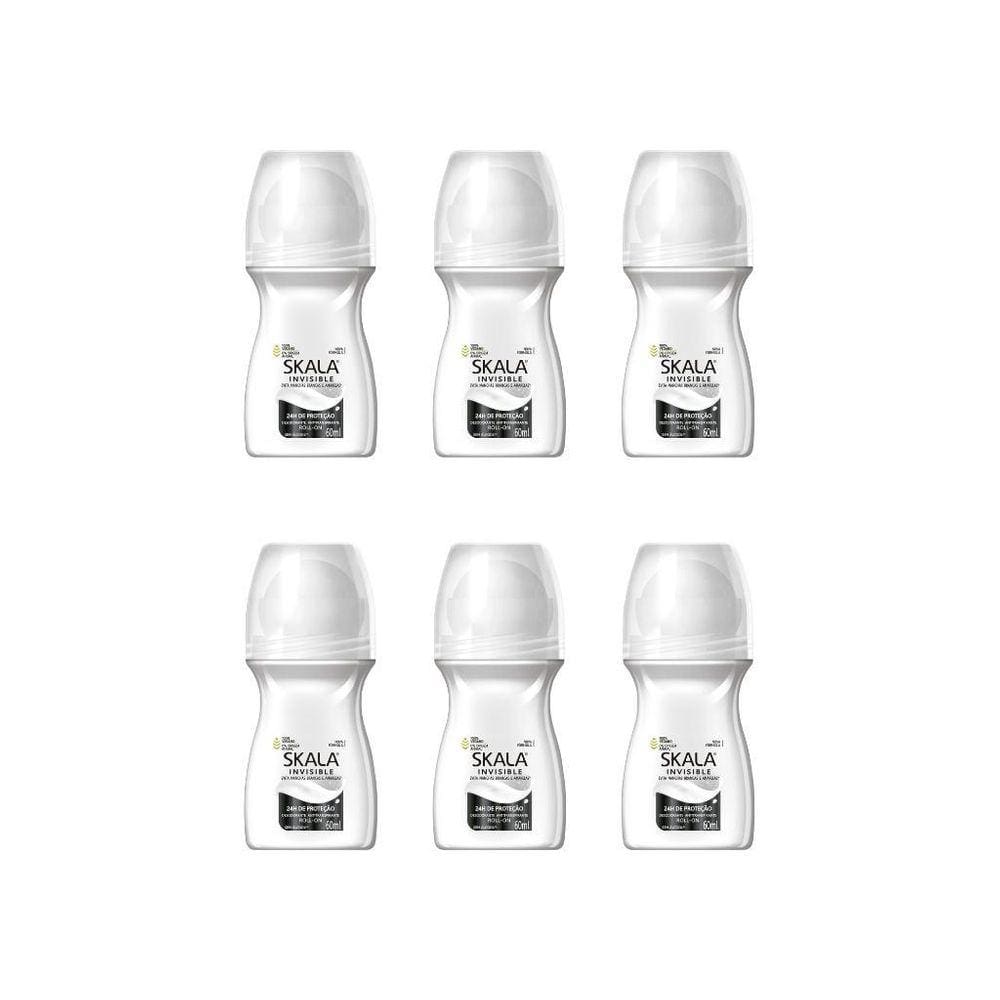 Desodorante Roll-On Skala 60Ml Invisible-Kit C/6Un