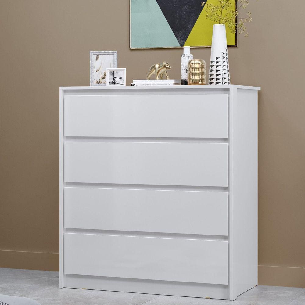 Cômoda 4 Gavetas em Mdp 89x92cm Carla Branco/Branco