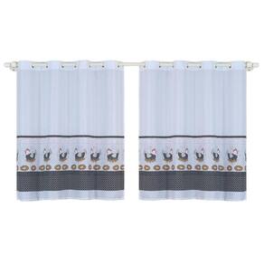 Cortina Para Cozinha Tergal Estampada 3M X 1,20M - Branco 1