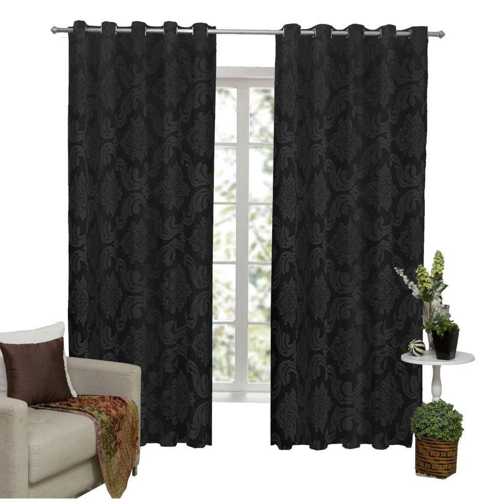 Cortina Tecido Jacquard Semi Blackout 2M X 1,80M - Preto